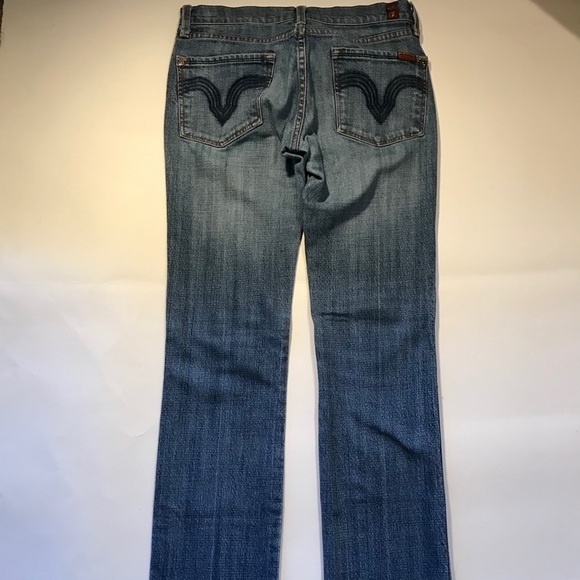 7FAMK Womens Jeans Hefner Mid Rise Straight Leg 28 - Picture 2 of 8